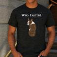 Boston Terrier Who Farted Men's Casual T-Shirt Dark Grey