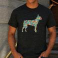 Boston Terrier Flower Silhouette Floral Dog Men Women Girls Kids Men's Casual T-Shirt Dark Grey