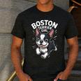 Boston Terrier Girl Cute Cartoon For Dog Owners Pet Terrier Men's Casual T-Shirt Dark Grey