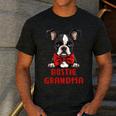 Boston Terrier Grandma Dog Lovers Puppy Bostie Owner Men's Casual T-Shirt Dark Grey