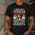 Boston Terrier Grandpa Dog Lover Father's Day Premium Men's Casual T-Shirt Dark Grey