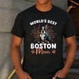 Boston Terrier Groovy World's Best Boston Mom Men's Casual T-Shirt Dark Grey