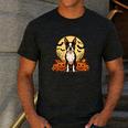 Boston Terrier Halloween Dog Lover Pumpkin Costume Men's Casual T-Shirt Dark Grey