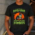 Boston Terrier Halloween Zombie American Gentleman Dog Lover Men's Casual T-Shirt Dark Grey