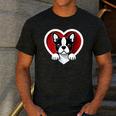 Boston Terrier Heart Cute Puppy Lover Or Dog Owner Men's Casual T-Shirt Dark Grey