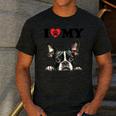 Boston Terrier I Heart My Dog Dog Lover Men's Casual T-Shirt Dark Grey