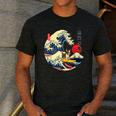 Boston Terrier Japanese Kanagawa Wave Surf Loyal Dog Men Women Kids Men's Casual T-Shirt Dark Grey