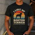 I Like My Boston Terrier And Maybe Like 3 People Dog Lover Men's Casual T-Shirt Dark Grey