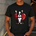 Boston Terrier Mom Dad Bostie Dog Lover Valentines Day Men's Casual T-Shirt Dark Grey