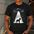 Boston Terrier Mom Dad Dog Alien UFO For Men Women Men's Casual T-Shirt Dark Grey