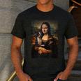 Boston Terrier Mona Lisa Painting Art Dog Mom Dad For Men Women Kids Men's Casual T-Shirt Dark Grey