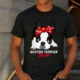 Boston Terrier Mum Dog Woman Idea Men's Casual T-Shirt Dark Grey