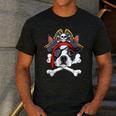 Boston Terrier Pirate T Shirt Jolly Roger Crossbones Skull Men's Casual T-Shirt Dark Grey