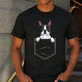 Boston Terrier In The Pocket Cute Boston Terrier Dog Lovers For Men Women Girls Kids Men's Casual T-Shirt Dark Grey