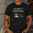Boston Terrier Puppy Sweet Dreams Pajama For Bedtime Men's Casual T-Shirt Dark Grey