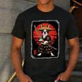 Boston Terrier Samurai Ninja Vintage Anime Japanese Ukiyo-e Men's Casual T-Shirt Dark Grey