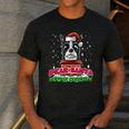 Boston Terrier Santa Claus Christmas Dog Men's Casual T-Shirt Dark Grey