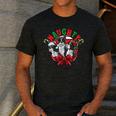 Boston Terrier Santa Claus Elf Reindeer Christmas Dog X-Mas Men's Casual T-Shirt Dark Grey
