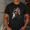 Boston Terrier Santa Claus Hat Merry Christmas Dog X-Mas Men's Casual T-Shirt Dark Grey