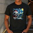 Boston Terrier Santa Starry Night Van Gogh Christmas Dog Men Women Kids Men's Casual T-Shirt Dark Grey