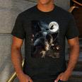 Boston Terrier Selfie Full Moon Flying Witch Halloween Dog Men's Casual T-Shirt Dark Grey