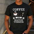 Boston Terrier Shirt Coffee And Boston Terrier Cute Dog For Men Women Girls Kids Men's Casual T-Shirt Dark Grey