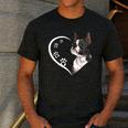Boston Terrier Shirts For Women Girls Kids Heart Cute Men's Casual T-Shirt Dark Grey
