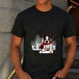 Boston Terrier In The Snow Merry Christmas Winter Men's Casual T-Shirt Dark Grey