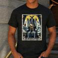 Boston Terrier Tarot Card Dog Men's Casual T-Shirt Dark Grey