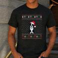 Boston Terrier Wearing Santa Hat Ugly Xmas Dog Lovers Men's Casual T-Shirt Dark Grey