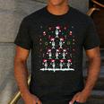 Boston Terrier Xmas Tree Lights For Men Women Boston Terrier Men's Casual T-Shirt Dark Grey