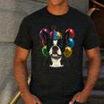 Celebration Event Birthday Party Boston Terrier Men's Casual T-Shirt Dark Grey