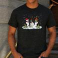 Christmas Boston Terrier Santa Dog Lover Men's Casual T-Shirt Dark Grey