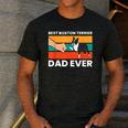Cute Boston Terrier Best Boston Terrier Dad Ever Men's Casual T-Shirt Dark Grey