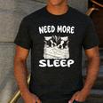 Cute Boston Terrier Need More Sleep Pajamas Nightgown Men's Casual T-Shirt Dark Grey