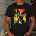 Dog Boston Terrier Hawaiian Men's Casual T-Shirt Dark Grey