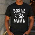 Fun Bostie Mama Dog Lover Apparel Boston Terrier Mom Men's Casual T-Shirt Dark Grey