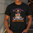 This Girl Loves Watermelon And Her Boston Terrier Dog Mother Men's Casual T-Shirt Dark Grey