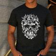 Halloween Costume Skull Boston Terrier Dog Lover Men's Casual T-Shirt Dark Grey