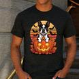Halloween Retro Boston Terrier Men's Casual T-Shirt Dark Grey