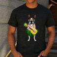 Hawaiian Boston Terrier Dog Pineapple Ukulele Summer For Men Women Girls Kids Men's Casual T-Shirt Dark Grey