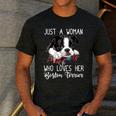 Just a Woman Who Loves Her Boston Terrier Cute Dog Mom Men's Casual T-Shirt Dark Grey