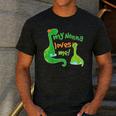 Kids My Nonna Loves Me Dinosaur Grandson Men's Casual T-Shirt Dark Grey