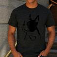 I Love My Boston Terrier Dog With Heart Men's Casual T-Shirt Dark Grey