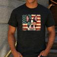 Patriotic Boston Terrier Dog Lover USA Flag 4th Of July For Men Women Kids Men's Casual T-Shirt Dark Grey