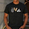 Peace Love Boston Terrier Boston Terrier Lover Dog Mom Men's Casual T-Shirt Dark Grey