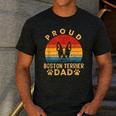 Proud Boston Terrier Dad Dog Owner Fathers Day Men Women Kids Men's Casual T-Shirt Dark Grey