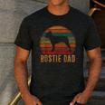Retro Boston Terrier Dad Dog Owner Pet Bostie Father Men's Casual T-Shirt Dark Grey