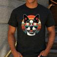 Retro Sunset Sunglasses Boston Terrier Boston Bull Bostie Men's Casual T-Shirt Dark Grey