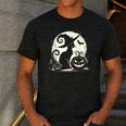 Scary Halloween Cat Costume Retro Cat Moon For Men Women Kids Men's Casual T-Shirt Dark Grey
